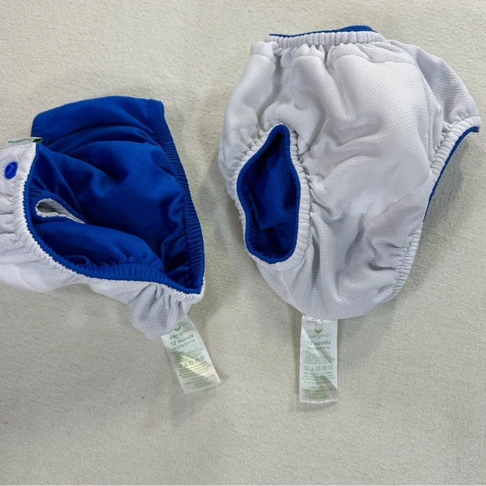 2 - Green Sprouts Vibrant Royal Blue Kids Swim Diaper Sz 12M